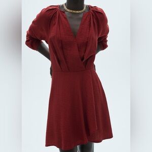 Mango Deep Red short dress NWT